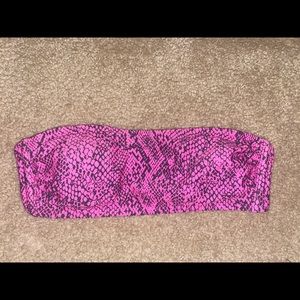 Snake skin tube top bikini